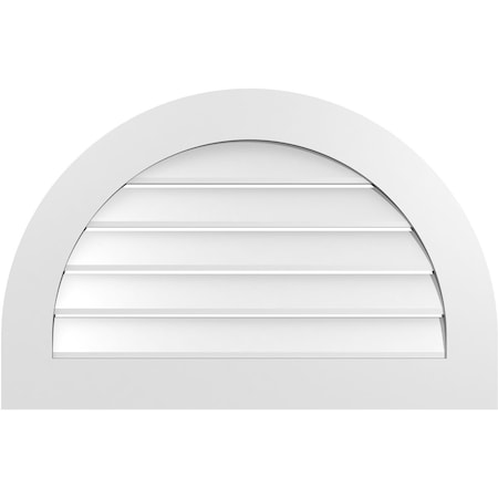 Ekena Millwork Round Top Surface Mount PVC Gable Vent: Functional, w/ 3-1/2"W x 1"P Standard Frame, 34"W x 22"H GVPRT34X2201SF